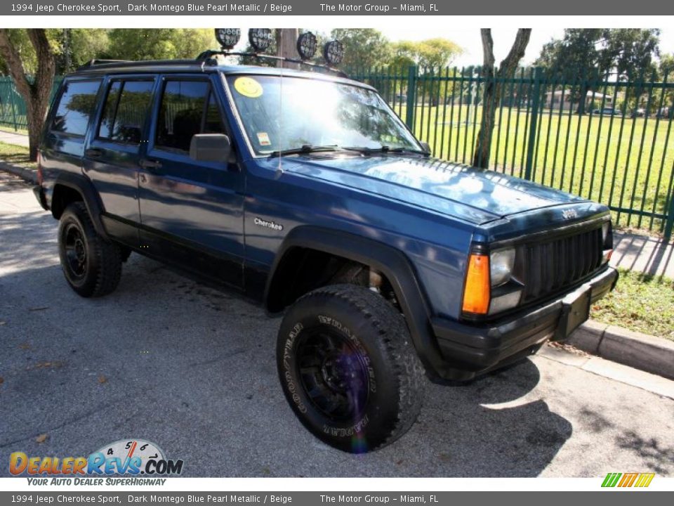 1994 Jeep Cherokee Sport Dark Montego Blue Pearl Metallic / Beige Photo #11