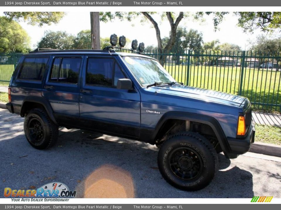 1994 Jeep Cherokee Sport Dark Montego Blue Pearl Metallic / Beige Photo #12