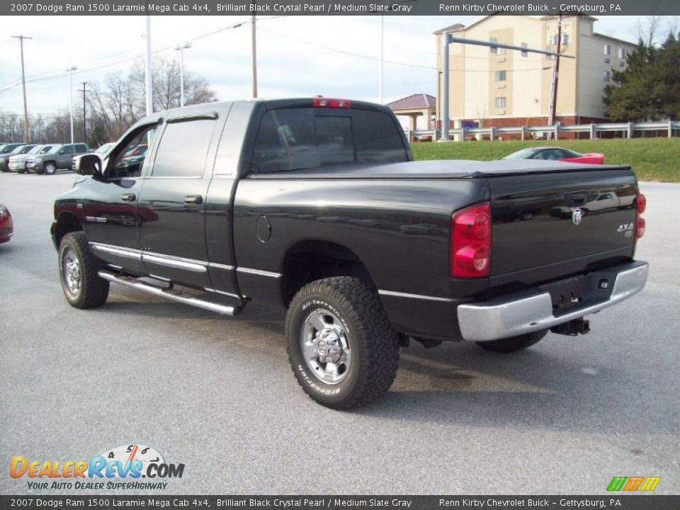 2007 Dodge Ram 1500 Laramie Mega Cab 4x4 Brilliant Black Crystal Pearl / Medium Slate Gray Photo #2