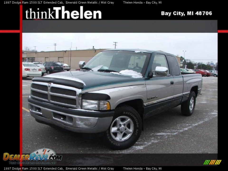 1997 Dodge Ram 1500 SLT Extended Cab Emerald Green Metallic / Mist Gray Photo #1