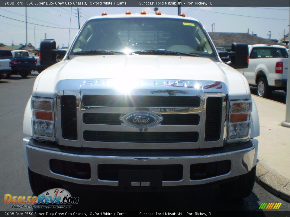 2008 Ford F550 Super Duty Crew Cab Chassis Oxford White / Camel Photo #2