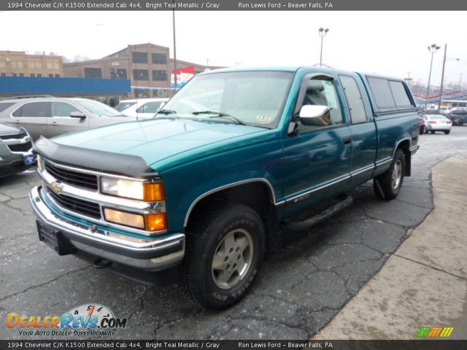 1994 Chevrolet C/K K1500 Extended Cab 4x4 Bright Teal Metallic / Gray Photo #5