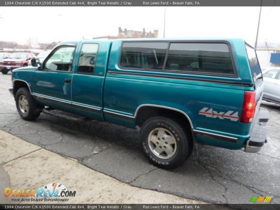 1994 Chevrolet C/K K1500 Extended Cab 4x4 Bright Teal Metallic / Gray Photo #7