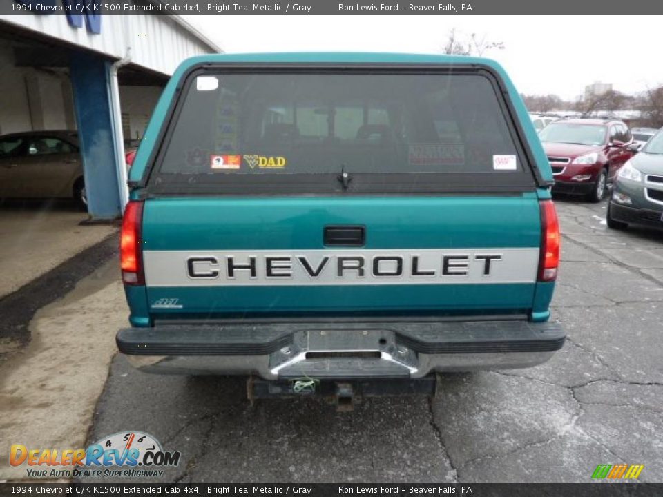 1994 Chevrolet C/K K1500 Extended Cab 4x4 Bright Teal Metallic / Gray Photo #9