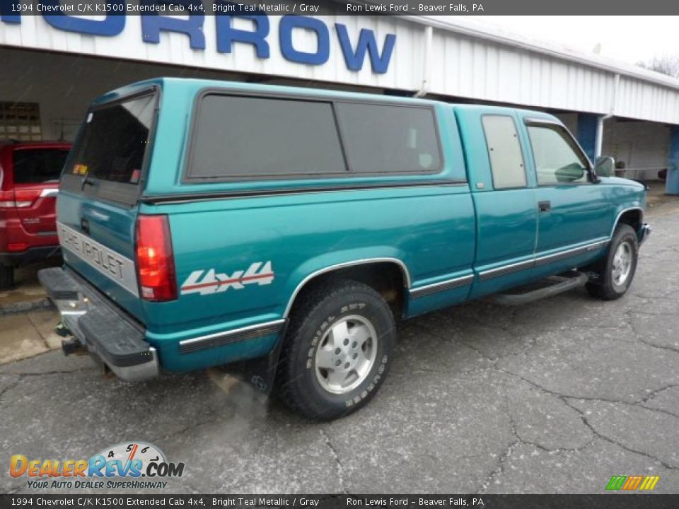 1994 Chevrolet C/K K1500 Extended Cab 4x4 Bright Teal Metallic / Gray Photo #10