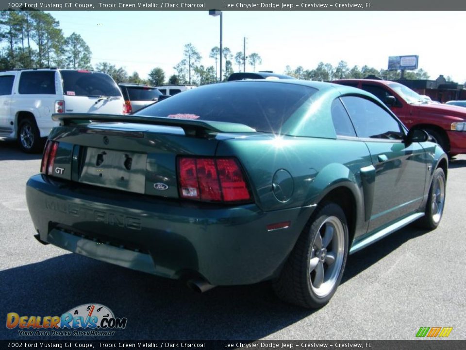 2002 Ford Mustang GT Coupe Tropic Green Metallic / Dark Charcoal Photo #5