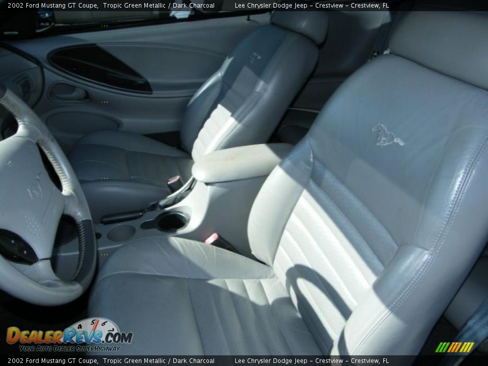 2002 Ford Mustang GT Coupe Tropic Green Metallic / Dark Charcoal Photo #12