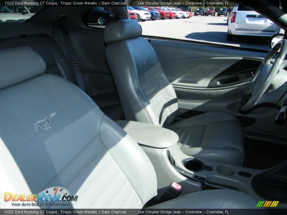 2002 Ford Mustang GT Coupe Tropic Green Metallic / Dark Charcoal Photo #21