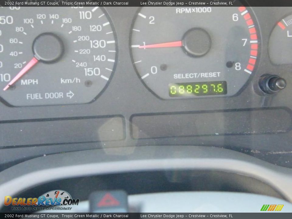 2002 Ford Mustang GT Coupe Tropic Green Metallic / Dark Charcoal Photo #24