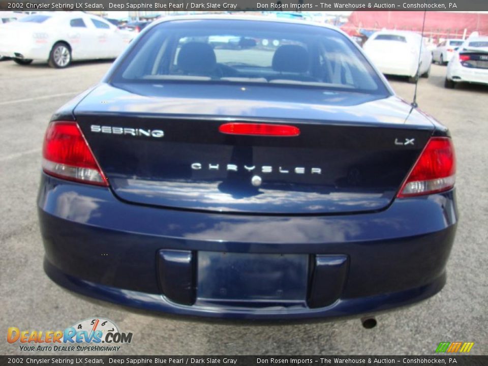 2002 Chrysler Sebring LX Sedan Deep Sapphire Blue Pearl / Dark Slate Gray Photo #9