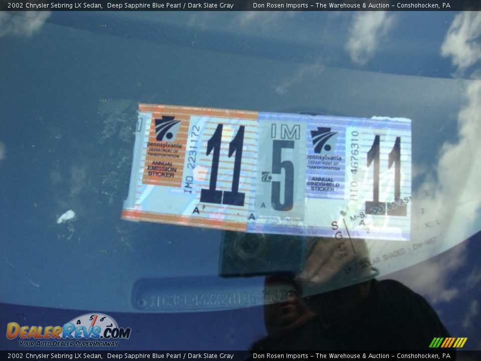 2002 Chrysler Sebring LX Sedan Deep Sapphire Blue Pearl / Dark Slate Gray Photo #35