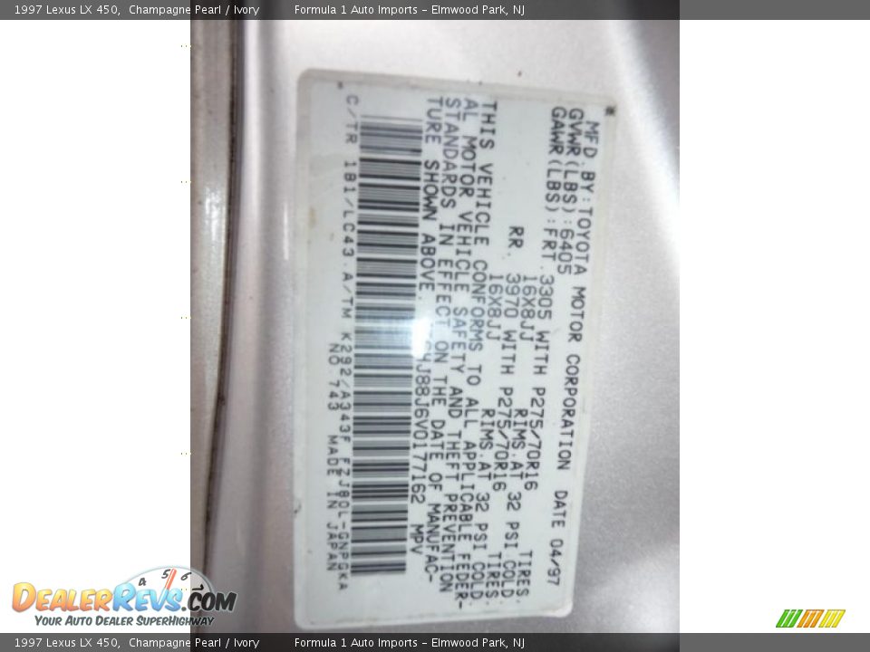 1997 Lexus LX 450 Champagne Pearl / Ivory Photo #20