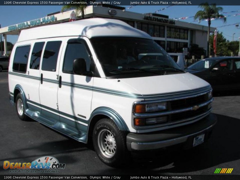 1996 Chevrolet Express 1500 Passenger Van Conversion Olympic White / Gray Photo #1