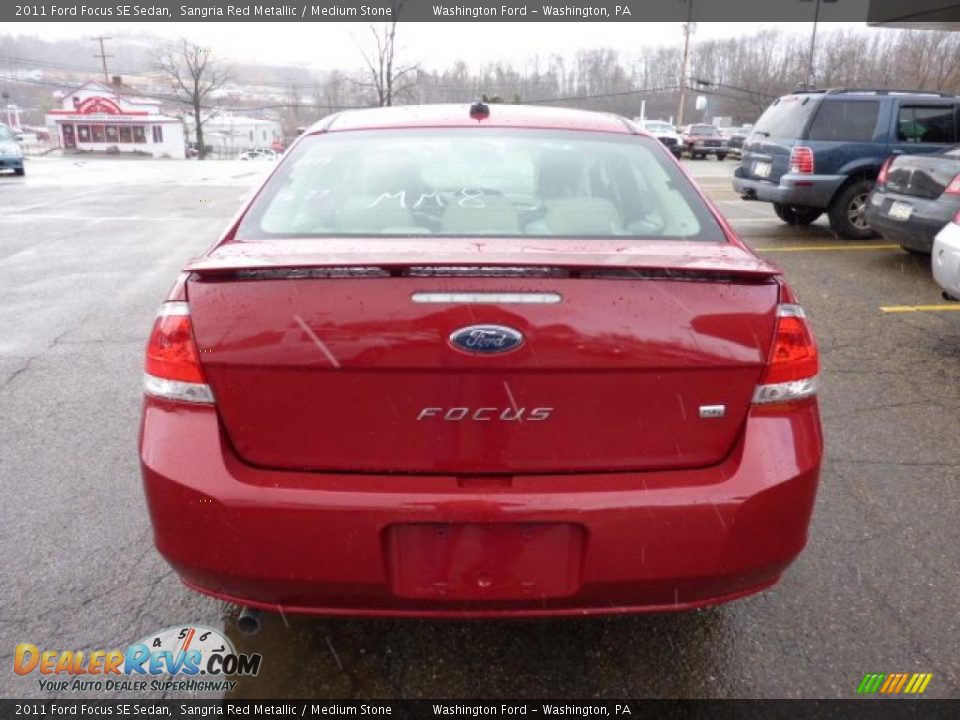 2011 Ford Focus SE Sedan Sangria Red Metallic / Medium Stone Photo #3