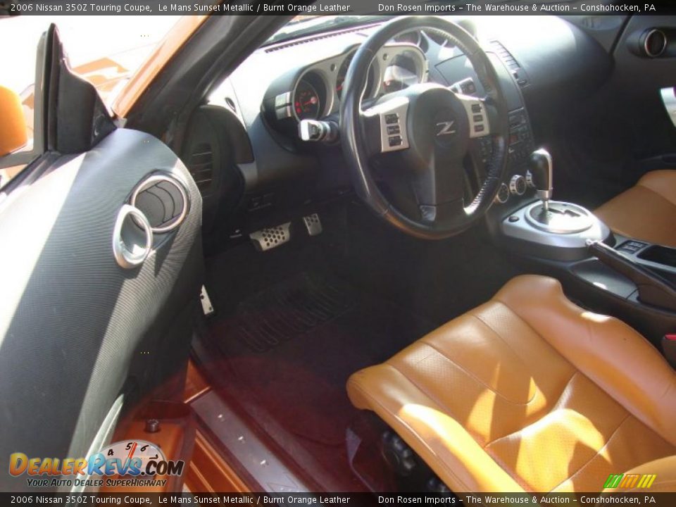 Burnt Orange Leather Interior - 2006 Nissan 350Z Touring Coupe Photo #13