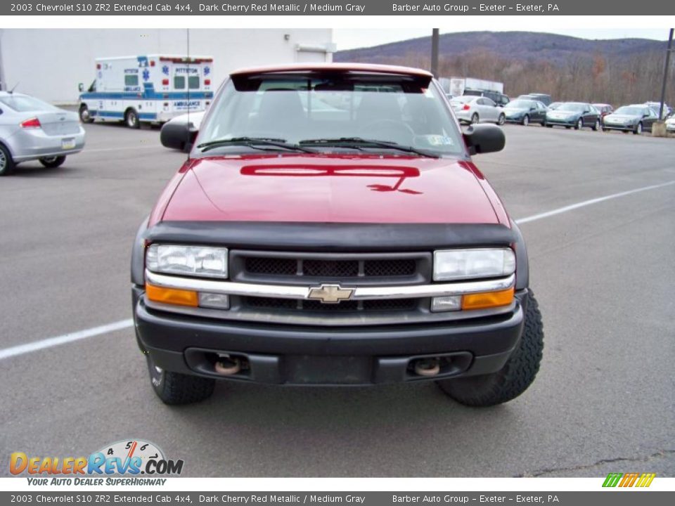 2003 Chevrolet S10 ZR2 Extended Cab 4x4 Dark Cherry Red Metallic / Medium Gray Photo #2