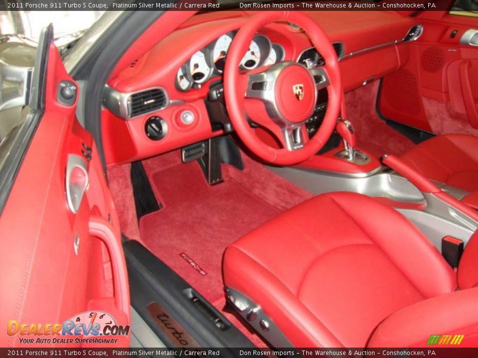 Carrera Red Interior - 2011 Porsche 911 Turbo S Coupe Photo #11