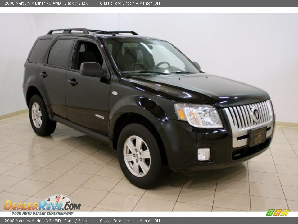 2008 Mercury Mariner V6 4WD Black / Black Photo #1