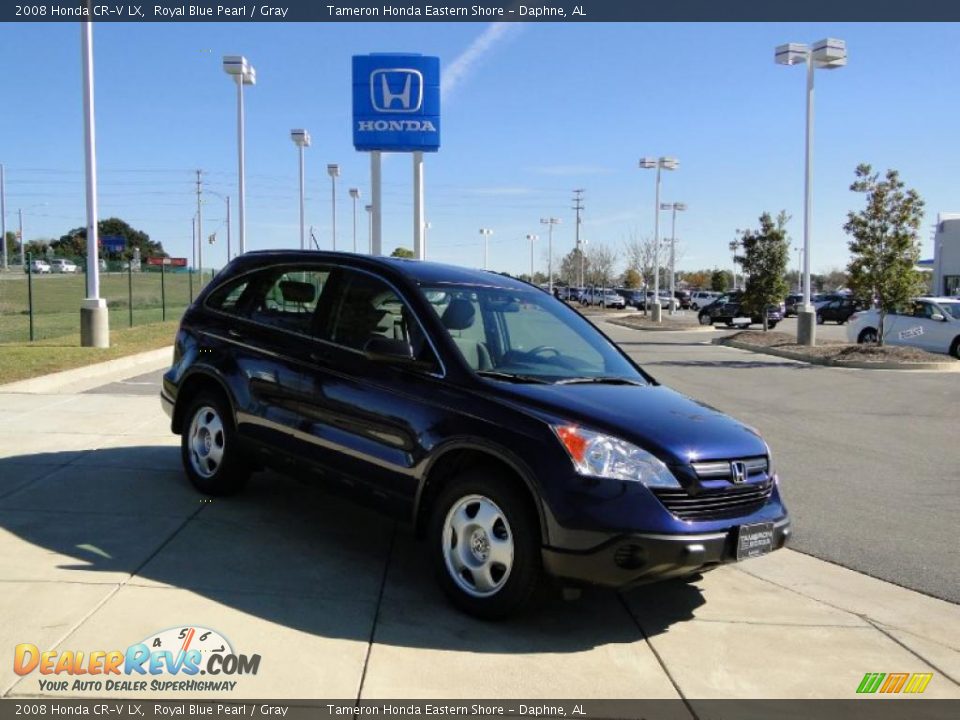 2008 Honda CR-V LX Royal Blue Pearl / Gray Photo #2