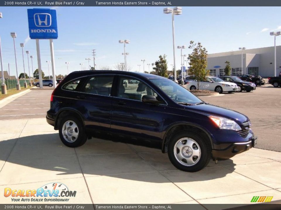 2008 Honda CR-V LX Royal Blue Pearl / Gray Photo #3