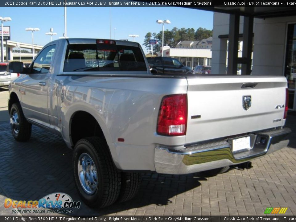 2011 Dodge Ram 3500 HD SLT Regular Cab 4x4 Dually Bright Silver Metallic / Dark Slate Gray/Medium Graystone Photo #2