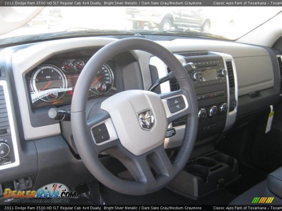 2011 Dodge Ram 3500 HD SLT Regular Cab 4x4 Dually Bright Silver Metallic / Dark Slate Gray/Medium Graystone Photo #9