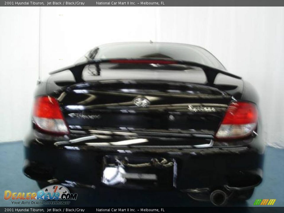 2001 Hyundai Tiburon Jet Black / Black/Gray Photo #31