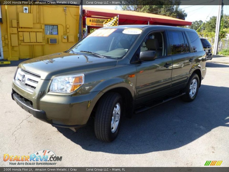 2006 Honda Pilot LX Amazon Green Metallic / Gray Photo #3