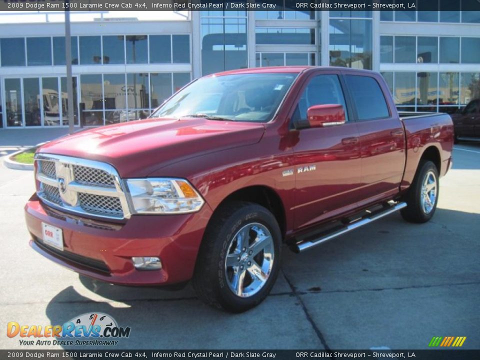 2009 Dodge Ram 1500 Laramie Crew Cab 4x4 Inferno Red Crystal Pearl / Dark Slate Gray Photo #1