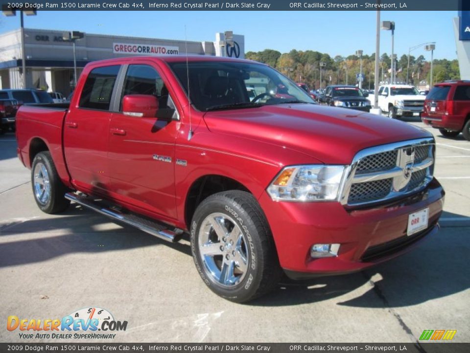 2009 Dodge Ram 1500 Laramie Crew Cab 4x4 Inferno Red Crystal Pearl / Dark Slate Gray Photo #2