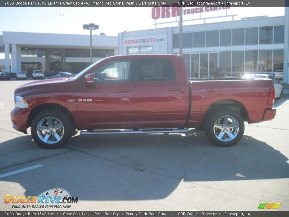 2009 Dodge Ram 1500 Laramie Crew Cab 4x4 Inferno Red Crystal Pearl / Dark Slate Gray Photo #3