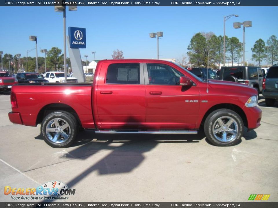 2009 Dodge Ram 1500 Laramie Crew Cab 4x4 Inferno Red Crystal Pearl / Dark Slate Gray Photo #4