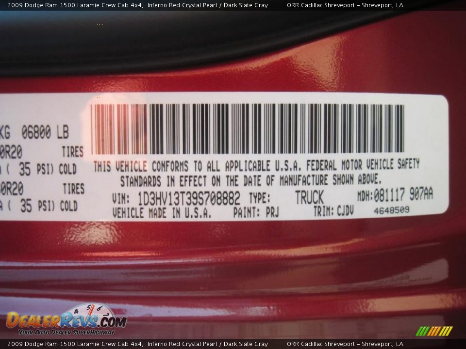 2009 Dodge Ram 1500 Laramie Crew Cab 4x4 Inferno Red Crystal Pearl / Dark Slate Gray Photo #11