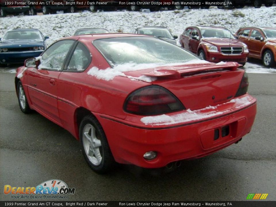 1999 Pontiac Grand Am GT Coupe Bright Red / Dark Pewter Photo #3