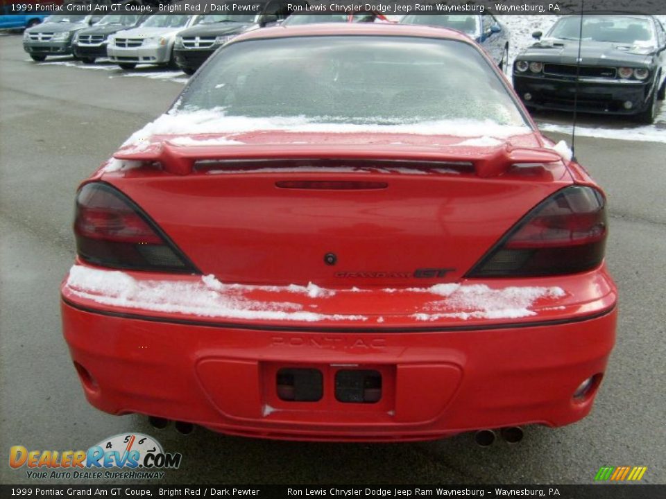 1999 Pontiac Grand Am GT Coupe Bright Red / Dark Pewter Photo #4