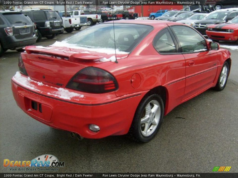 1999 Pontiac Grand Am GT Coupe Bright Red / Dark Pewter Photo #5
