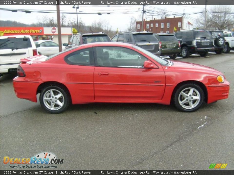 1999 Pontiac Grand Am GT Coupe Bright Red / Dark Pewter Photo #6