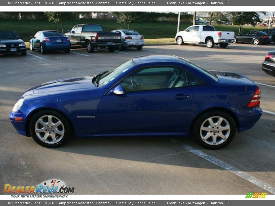 2003 Mercedes-Benz SLK 230 Kompressor Roadster Bahama Blue Metallic / Sienna Beige Photo #4