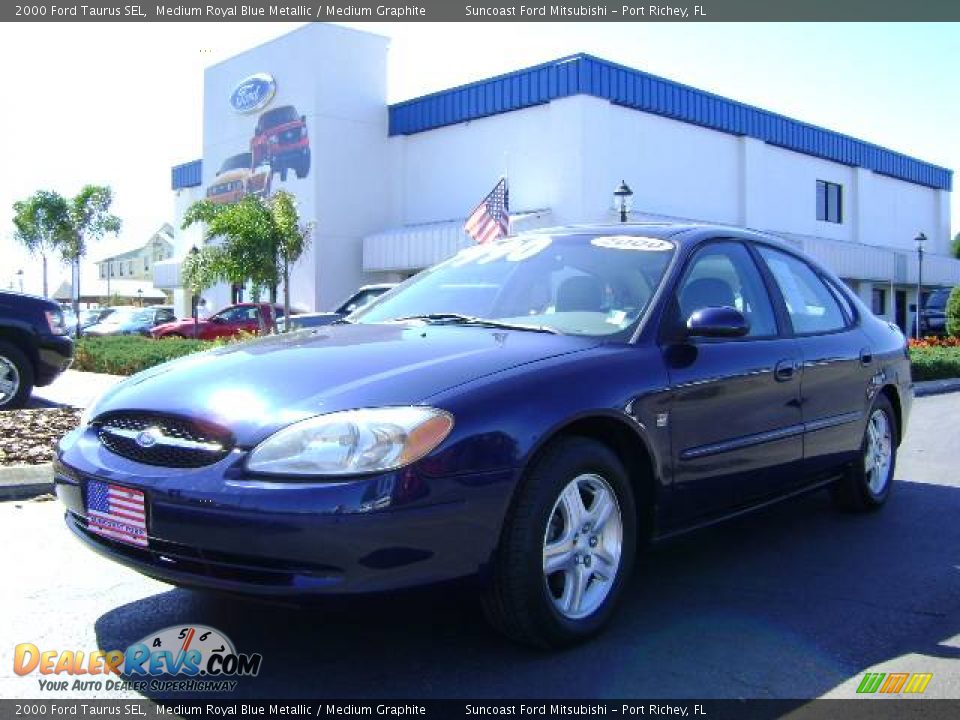 2000 Ford Taurus SEL Medium Royal Blue Metallic / Medium Graphite Photo #7