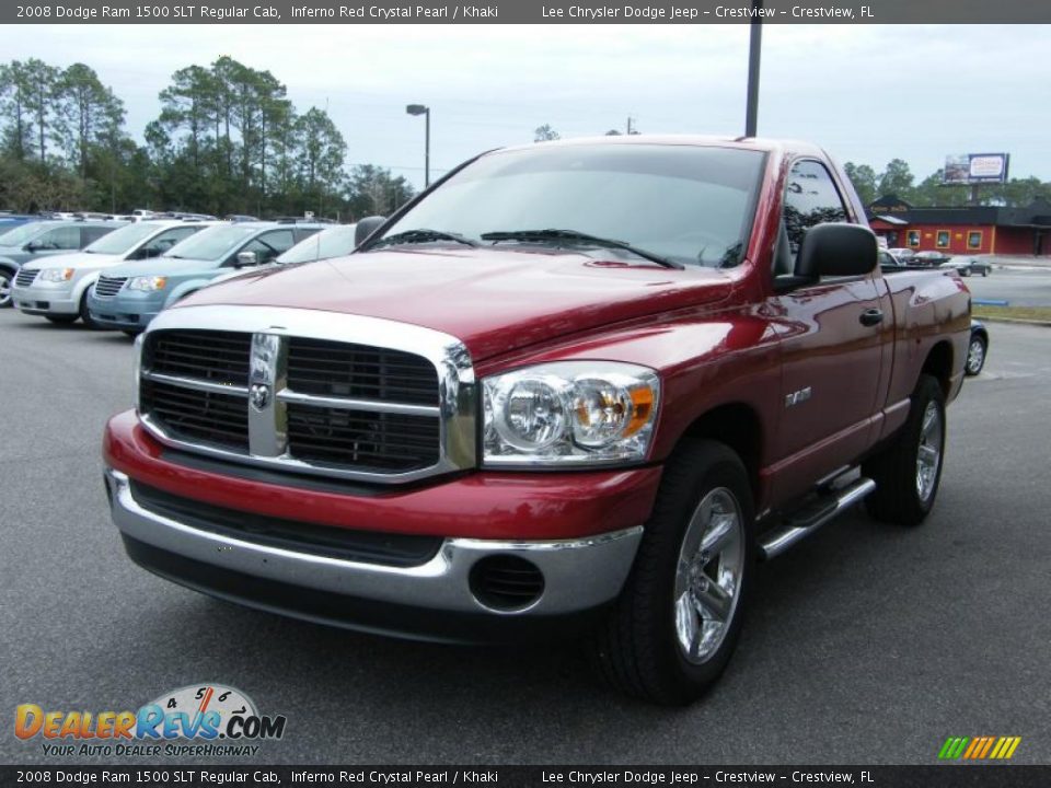 2008 Dodge Ram 1500 SLT Regular Cab Inferno Red Crystal Pearl / Khaki Photo #1