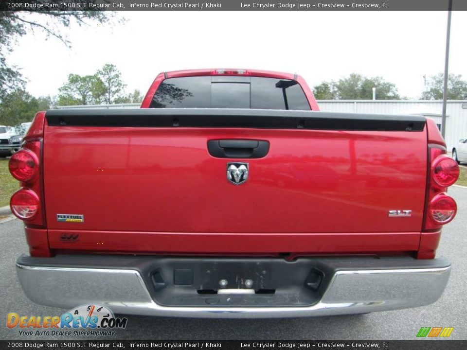 2008 Dodge Ram 1500 SLT Regular Cab Inferno Red Crystal Pearl / Khaki Photo #4