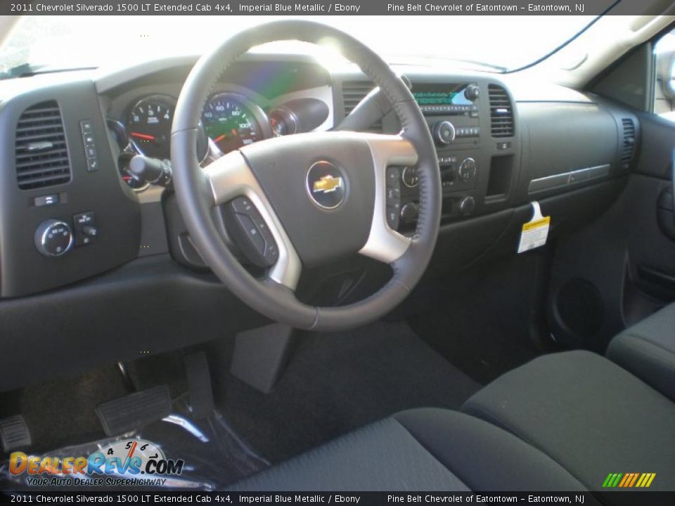 Ebony Interior - 2011 Chevrolet Silverado 1500 LT Extended Cab 4x4 Photo #3