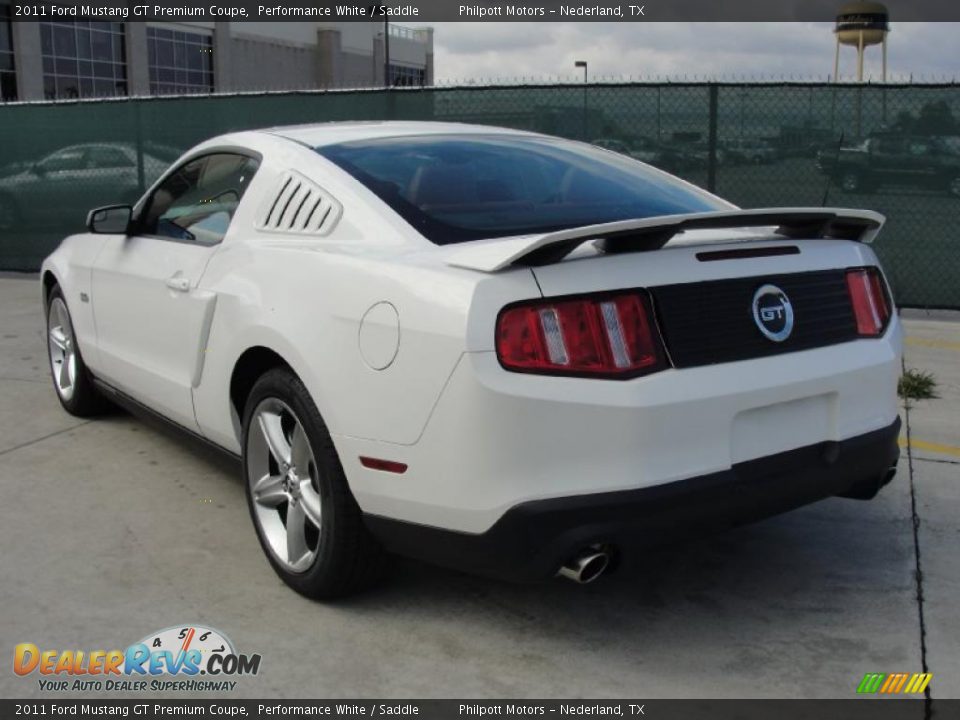 2011 Ford Mustang GT Premium Coupe Performance White / Saddle Photo #5