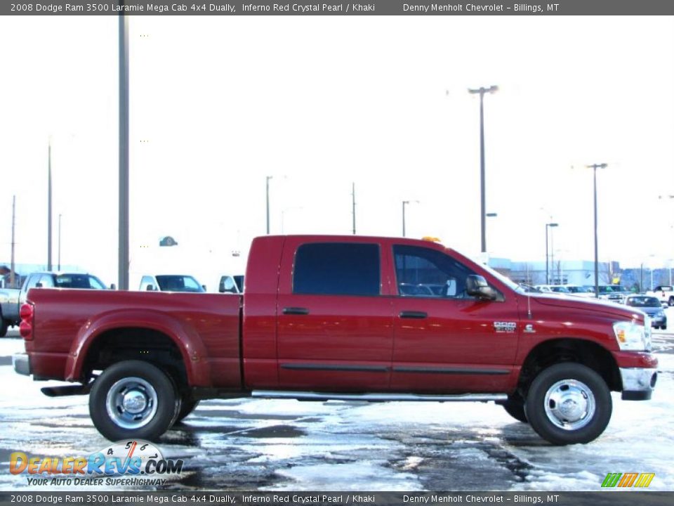 Inferno Red Crystal Pearl 2008 Dodge Ram 3500 Laramie Mega Cab 4x4 Dually Photo #8