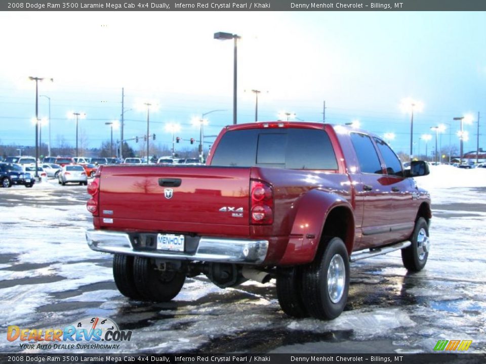 Inferno Red Crystal Pearl 2008 Dodge Ram 3500 Laramie Mega Cab 4x4 Dually Photo #10