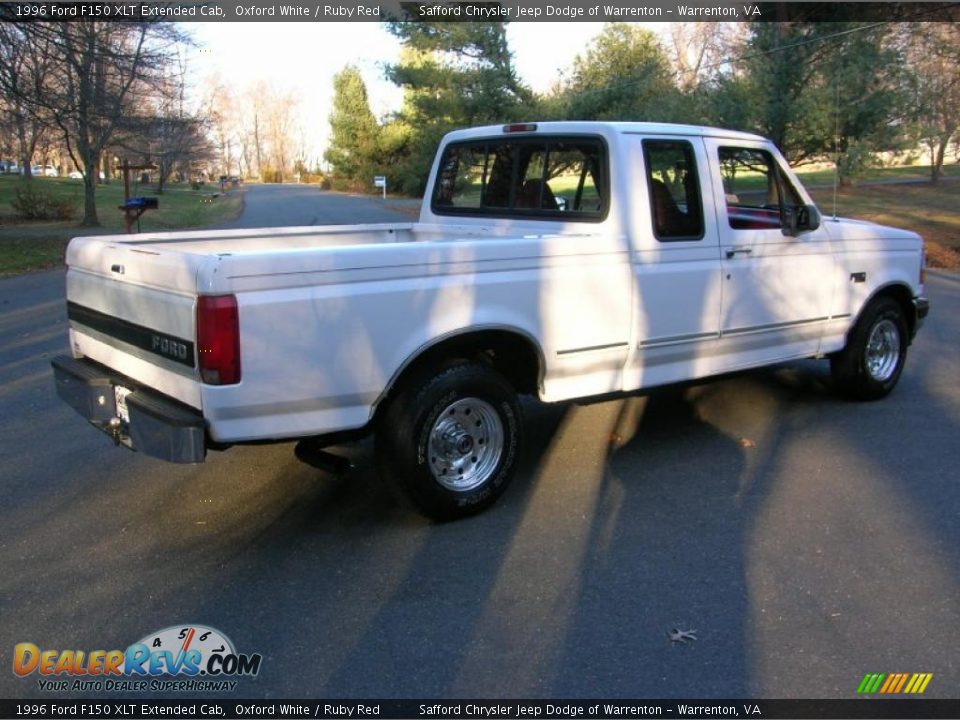 1996 Ford F150 XLT Extended Cab Oxford White / Ruby Red Photo #3