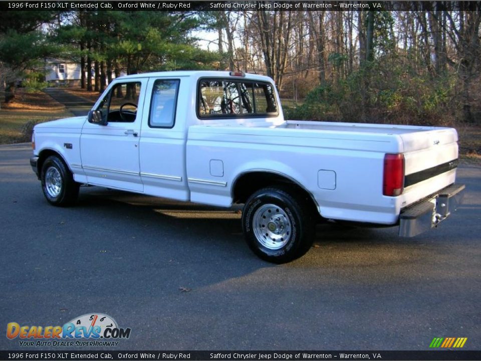 1996 Ford F150 XLT Extended Cab Oxford White / Ruby Red Photo #4