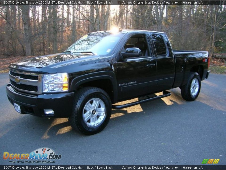 2007 Chevrolet Silverado 1500 LT Z71 Extended Cab 4x4 Black / Ebony Black Photo #1