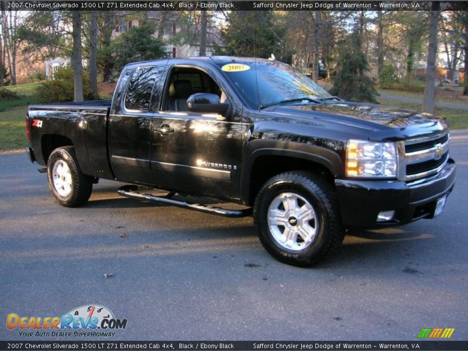 2007 Chevrolet Silverado 1500 LT Z71 Extended Cab 4x4 Black / Ebony Black Photo #3