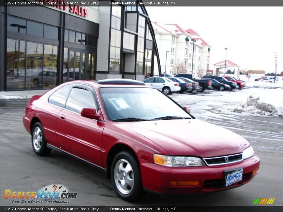 1997 Honda Accord SE Coupe San Marino Red / Gray Photo #11